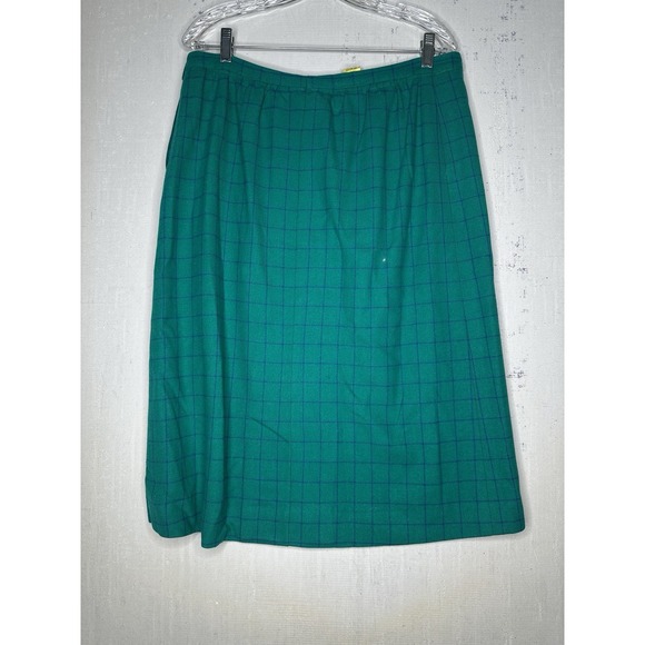 Vintage Pendleton Green Wool Blazer Jacket w/ Matching Skirt | Tagged Size: 22W - Picture 13 of 16